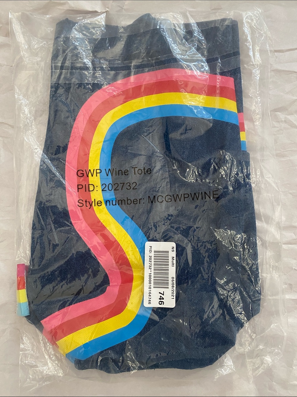 ModCloth Navy Tote with Pink, Yellow & Blue Retro Stripe
